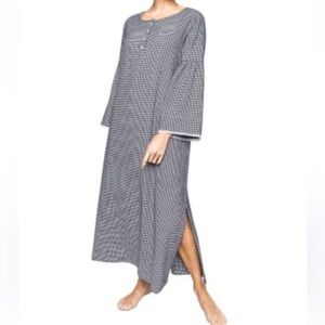 Petit Plume West End Houndstooth Seraphina Cotton Flannel Nightgown Size Small